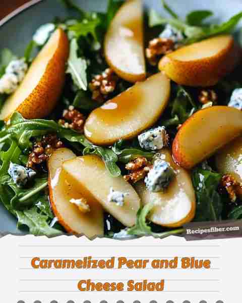 Caramelized Pear and Blue Cheese Salad 🥗 A delightful mix of sweet and savory flavors! 📋 Ingredi...