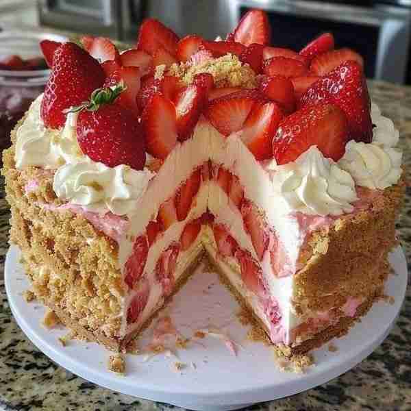 Strawberry Shortcake Delight Ingredients: For the Shortcake Layers: 2 cups all-purpose flour 1/2 cup...