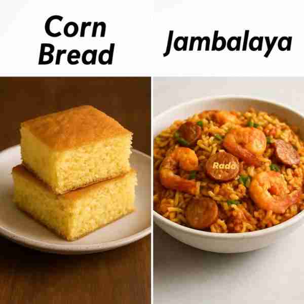 🌽🍞 Cornbread Cornbread is a classic Southern staple made with cornmeal, butter, and a touch of swe...