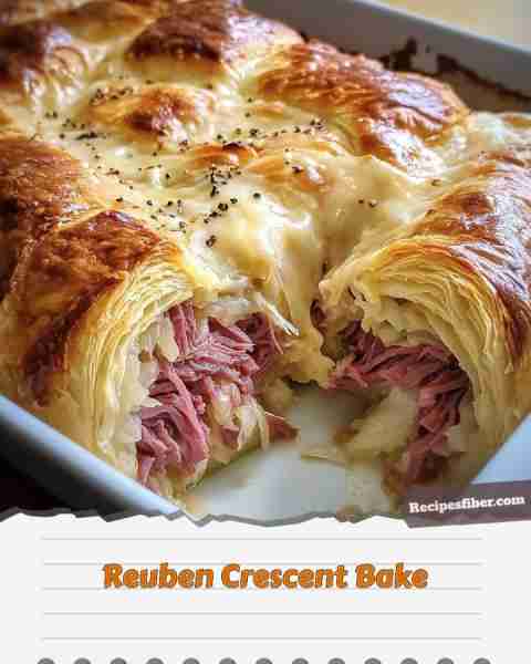 Reuben Crescent Bake 🥐🥩🧀🥬🍞🥗 Delicious and easy-to-make Reuben-inspired dish! 📋 Ingredients -...