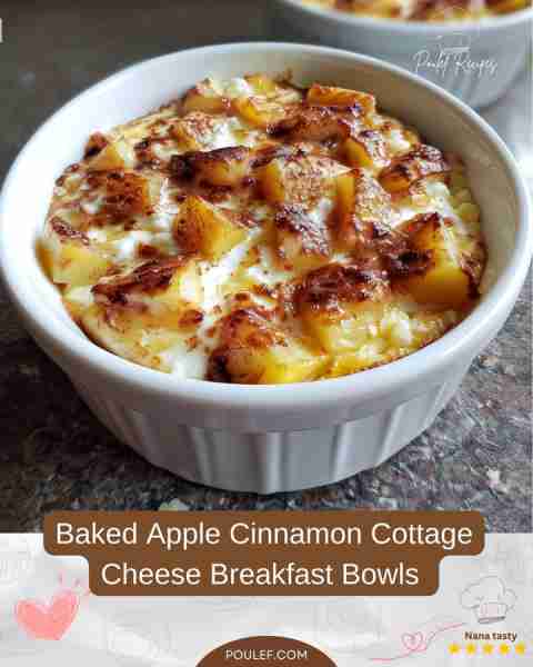 Baked Apple Cinnamon Cottage Cheese Breakfast Bowls 🍎✨ – Warm, Cozy & Low-Carb Ingredients: 1 cup...