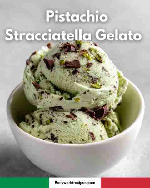 Pistachio Stracciatella Gelato — creamy recipe below 🍨🇮🇹