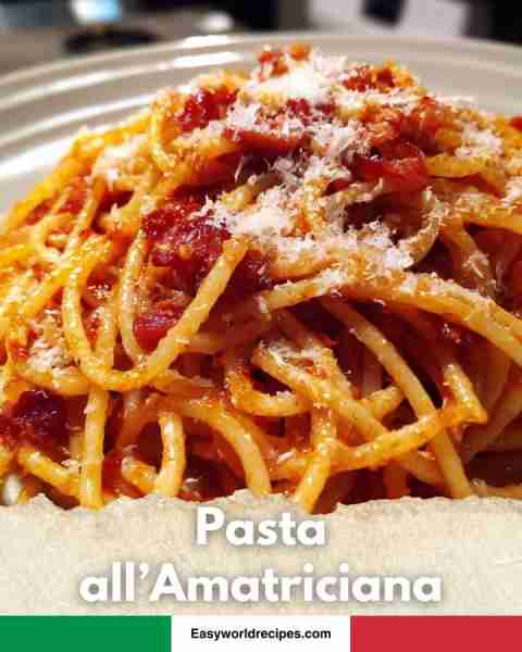 🍝 Pasta all’Amatriciana Classic Roman pasta with guanciale, tomato + Pecorino Romano. Bold + tasty....
