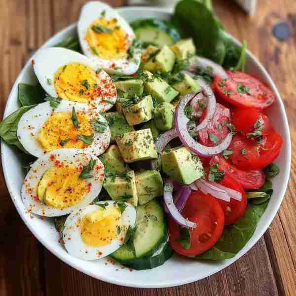 🥑🥚 Avocado & Egg Power Salad Ingredients: 2 boiled eggs (halved) 1 ripe avocado (diced) 1 cup fres...