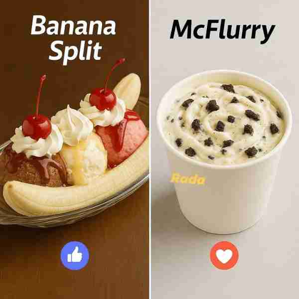 🍌🍨 Banana Split A banana split is a classic ice cream dessert made with a halved banana topped wit...