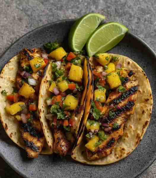 *Teriyaki Chicken Tacos with Grilled Pineapple Pear Salsa Introduction If you are looking for tacos...