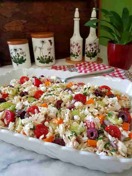 GREEK CHICKEN PASTA SALAD This pasta salad is incredibly delicious and makes a great fresh Summer lu...