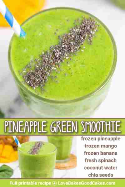 RECIPE - https://www.lovebakesgoodcakes.com/pineapple-green-smoothie/ Start your day with a refreshi...
