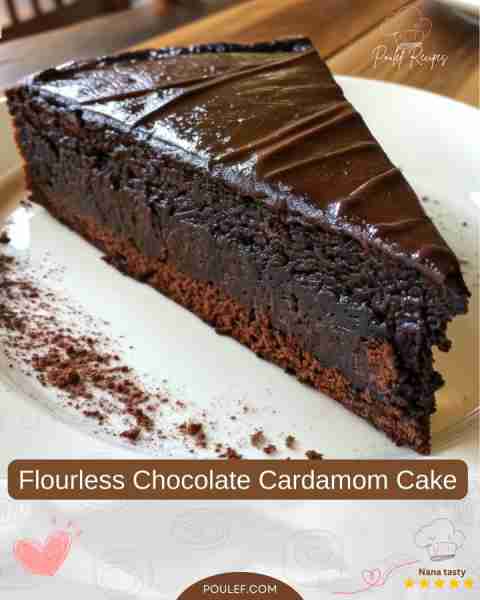 This is Flourless Chocolate Cardamom Cake. This cake is rich and decadent, with a fudgy, moist textu...