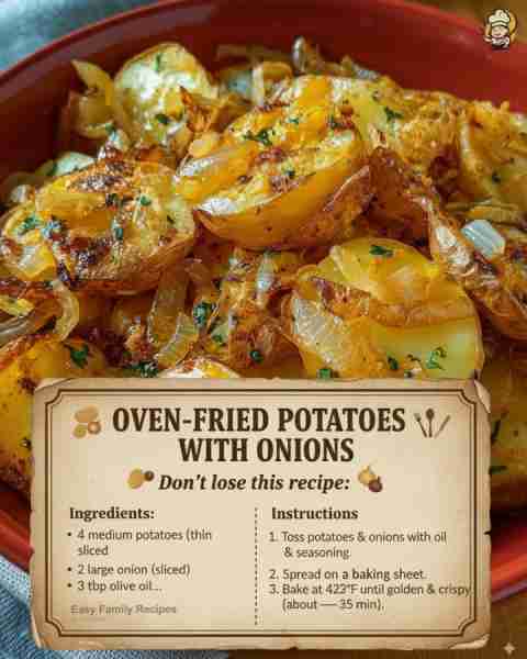 🔥 Forget the skillet—these oven-fried potatoes come out golden, crispy, and delicious every time! P...