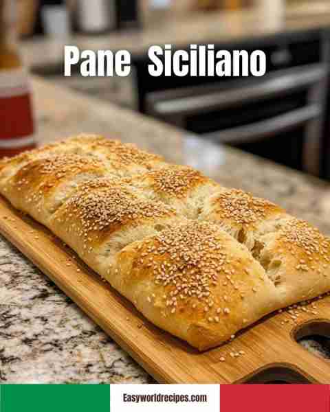 🍞 Pane Siciliano Traditional Sicilian bread with sesame seeds, fluffy inside and golden crust. Ingr...