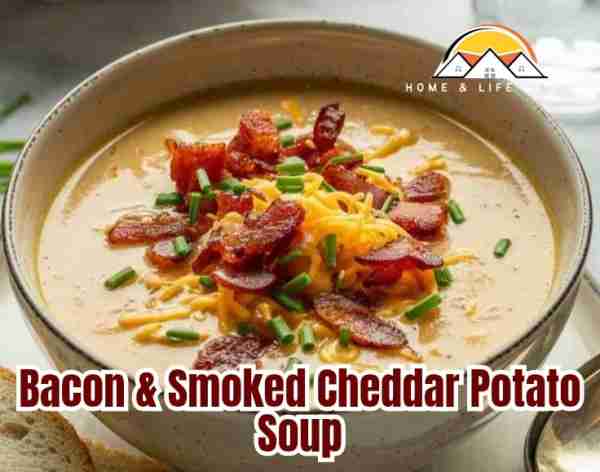 Bacon & Smoked Cheddar Potato Soup Ingredients: - 4 slices bacon, chopped - 1 medium onion, diced -...