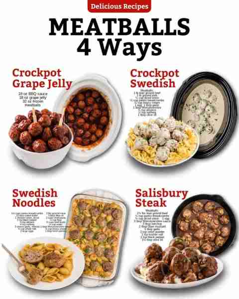 Easy to make, fun to eat, and totally kid-approved with 4 types of meatballs!! Ingredients 🟤 Crockp...