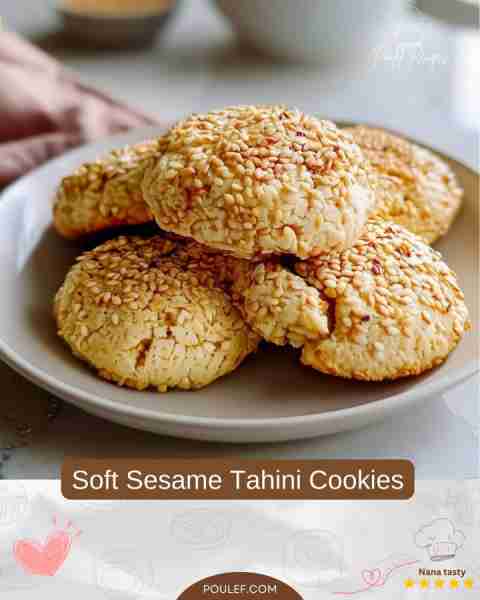 Soft Sesame Tahini Cookies Ingredients: - 1/2 cup sesame seeds - 1 1/2 cups almond flour - 1/2 teasp...