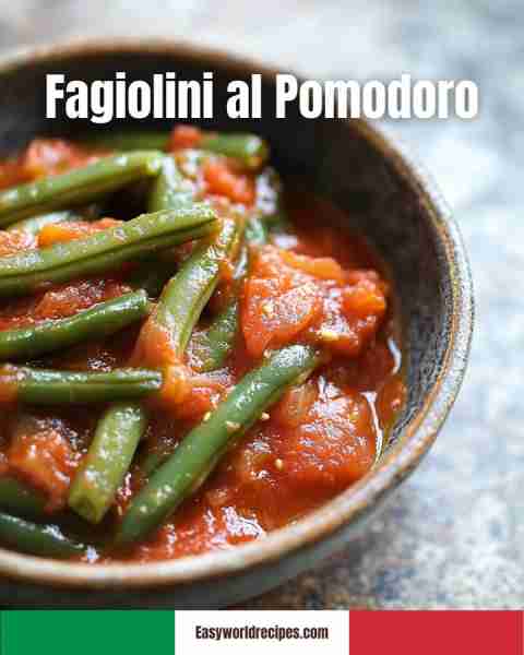 🍅 Fagiolini al Pomodoro Tender green beans in a rich tomato sauce, a flavorful side dish. Ingredien...