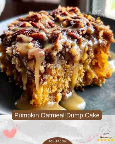 Pumpkin Oatmeal Dump Cake Ingredients: - 1 can (15 oz) pumpkin puree - 1 can (12 oz) evaporated milk...