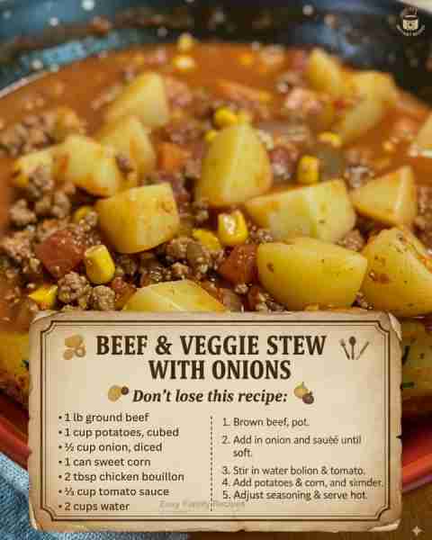 🍲 Cozy, hearty, and made with budget-friendly staples—this Beef & Veggie Stew is pure comfort in a...