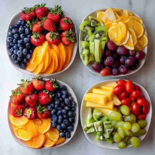 🍓🥭 Berry-Mango Plate Fresh strawberries 🍓 Blueberries 🫐 Ripe mango slices 🥭 👉 Arrange in color...