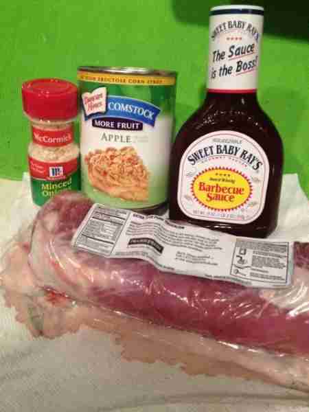 Crockpot Apple Barbecue Pork Loin Ingredients: ⦁ 2 lb pork loin ⦁ 21 oz can apple pie filling ⦁ 1 cu...