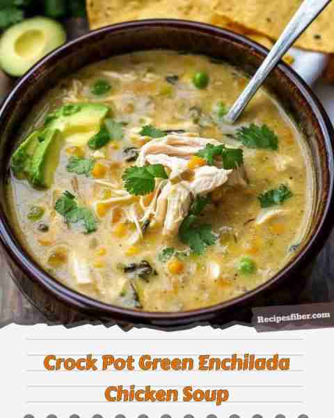 Crock Pot Green Enchilada Chicken Soup 🍲 Warm up with this creamy and flavorful soup that's perfec...