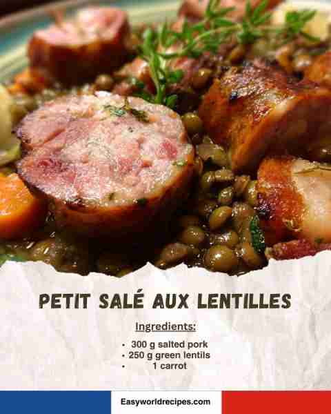 🥘 Petit Salé aux Lentilles (Salted Pork with Lentils) 🐖🥕 A hearty French classic of salted pork c...