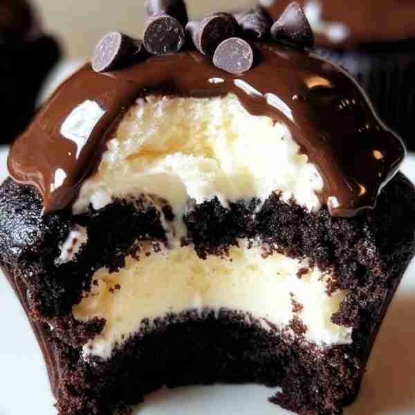 🍫🧁 Cheesecake-Stuffed Chocolate Cupcakes Rich chocolate cupcakes with a creamy cheesecake surprise...
