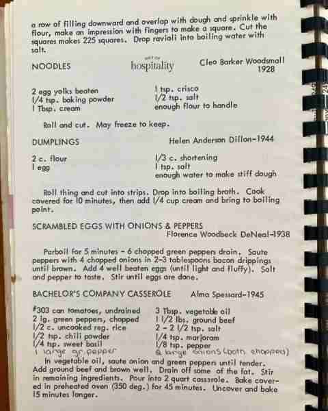 I love seeing the dates next to these recipes (the dates refer to when each woman graduated nursing...