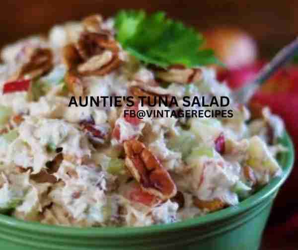 AUNTIE'S TUNA SALAD 1 (12 oz.) can white chunk tuna in water, drained 2 Tbsp. red onion, chopped fin...