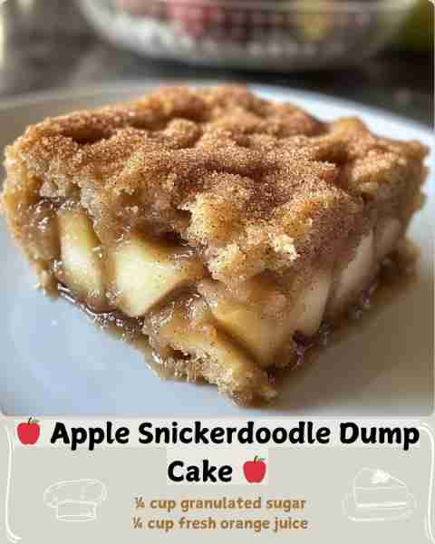 🍎 Apple Snickerdoodle Dump Cake 🍎 Ingredients: 6 cups peeled, thinly sliced tart apples (about 6–8...