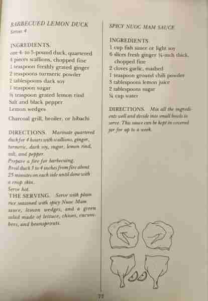 May Wong Trent- Oriental Barbecues Cookbook 1974 A chicken could be used in place of duck It was dur...