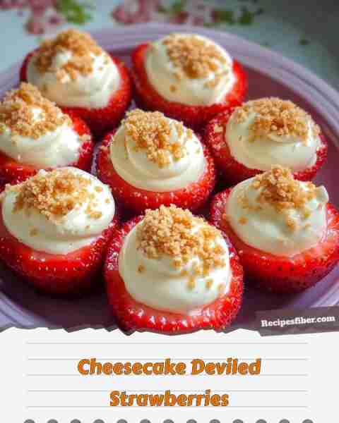 Cheesecake Deviled Strawberries 🍓😋 Delicious finger food that combines strawberries and cheesecak...
