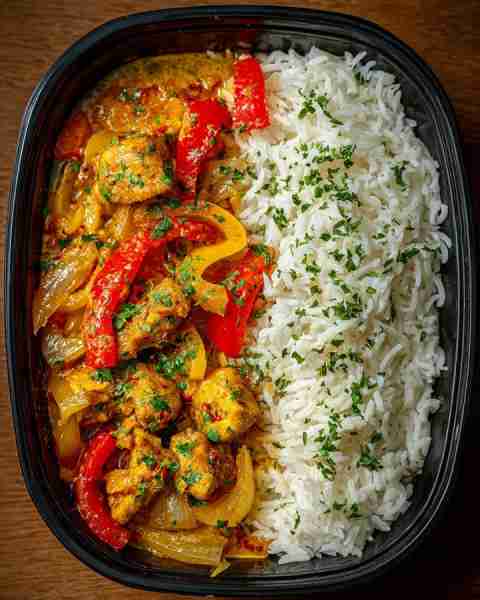 Crazy-Tasty Coconut Chicken Curry with Basmati Rice 🌶️🍛🍚 Prep Time: 15 mins Cook Time: 25 mins Ser...