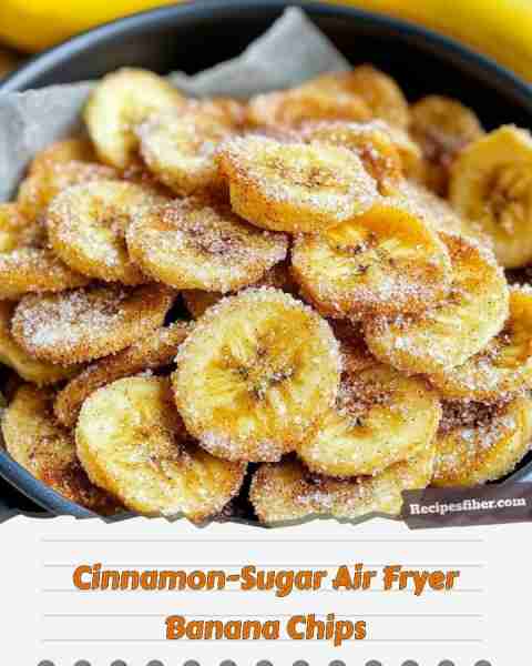 Cinnamon-Sugar Air Fryer Banana Chips 🍌✨ Enjoy a healthy and tasty snack! 📋 Ingredients - 2 ri...