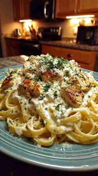 Creamy Chicken Alfredo Pasta 🍗🍝 🛒 Ingredients: 12 oz fettuccine pasta (or spaghetti) 2 chicken br...