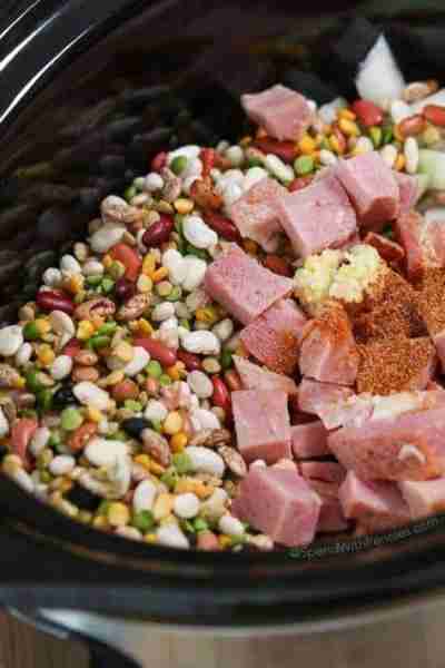 Slow Cooker Ham and Bean Soup Ingredients: ⦁ 1 package HamBeens® 15 Bean Soup with seasoning packet...