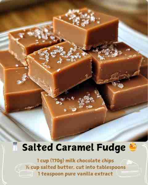 🧂 Salted Caramel Fudge 🍯 Ingredients: 1 (14 oz / 397g) can sweetened condensed milk 2 cups (340g)...