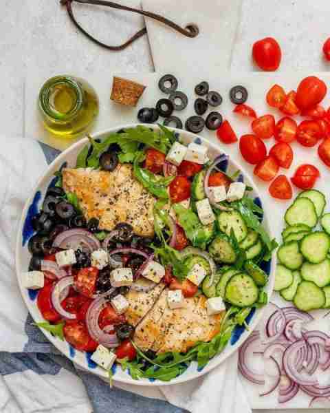 Greek Chicken Chopped Salad I’ve been CRAVING all things Greek lately…suppose it’s the hot weather,...