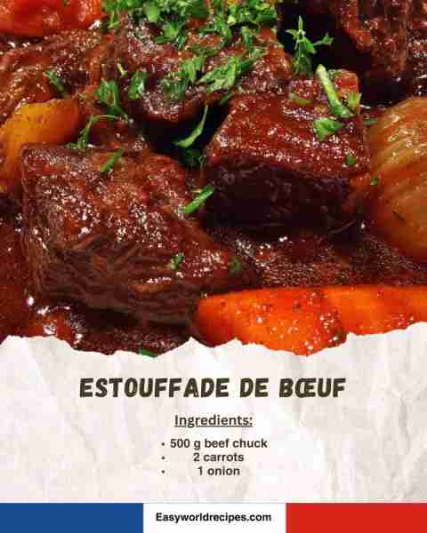 🍲 Estouffade de Bœuf (Beef Stew) 🥩🥕 A Provençal-style slow-cooked beef stew with carrots, onion &...