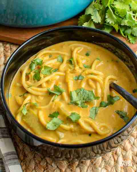Delicious Spicy Opo Squash Soup with Noodles – perfectly creamy with the delicate flavours of coconu...