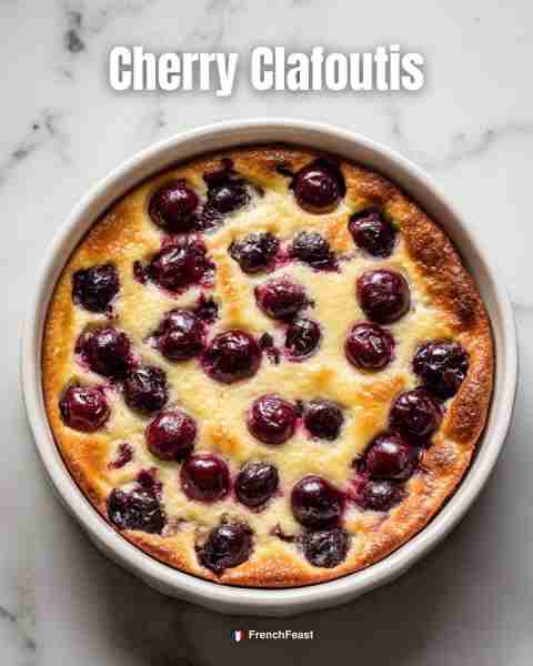 🍒 Cherry Clafoutis Rustic baked custard studded with fresh cherries. Needed: – 2 cups Cherries – 1/...