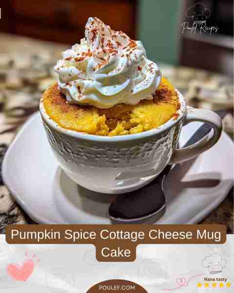 Pumpkin Spice Cottage Cheese Mug Cake 🎃🧁 – Cozy, High-Protein & Fall-Inspired Nutrition info (per...