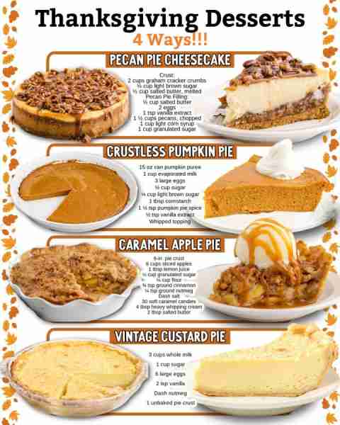 Thanksgiving isn’t complete without dessert… or four of them 😉🍁🍰 Ingredients 🍁 Pecan Pie Cheesec...