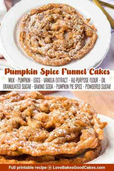 RECIPE - https://www.lovebakesgoodcakes.com/pumpkin-spice-funnel-cakes/ Enjoy the taste of fall with...