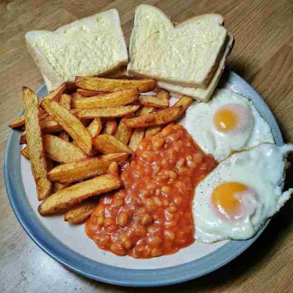 Classic Eggs, Chips and Beans by Jenny