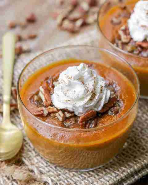 This pumpkin custard is rich and creamy and full of pumpkin spice! Sprinkled with a delicious nutty,...