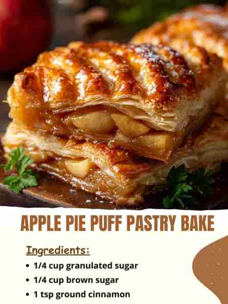 Apple Pie Puff Pastry Bake Ingredients 1/4 cup granulated sugar 1/4 cup brown sugar 1 tsp ground ci...