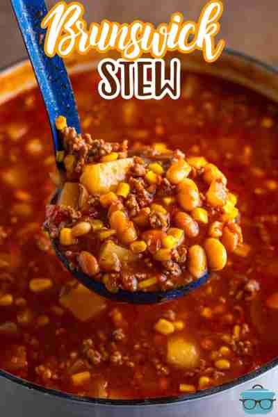 This Brunswick Stew recipe is a thick barbecue-flavored stew made with ground beef, potatoes, corn,...