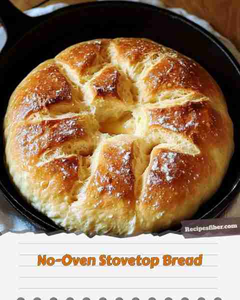 No-Oven Stovetop Bread 🍞 Perfect for when you don't have an oven! 📋 Ingredients - 1 cup all-pur...