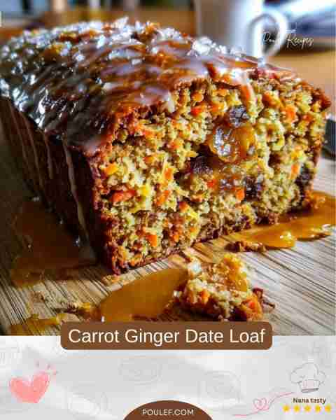 Carrot Ginger Date Loaf Ingredients • 2 cups (250g) all-purpose flour • 1 ½ tsp baking powder • ½ ts...
