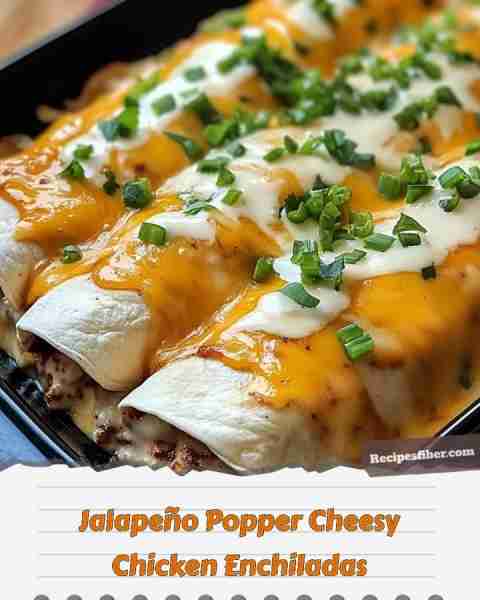 Jalapeño Popper Cheesy Chicken Enchiladas with Creamy Sauce 🌶️🧀🌮 Delicious and cheesy enchiladas w...